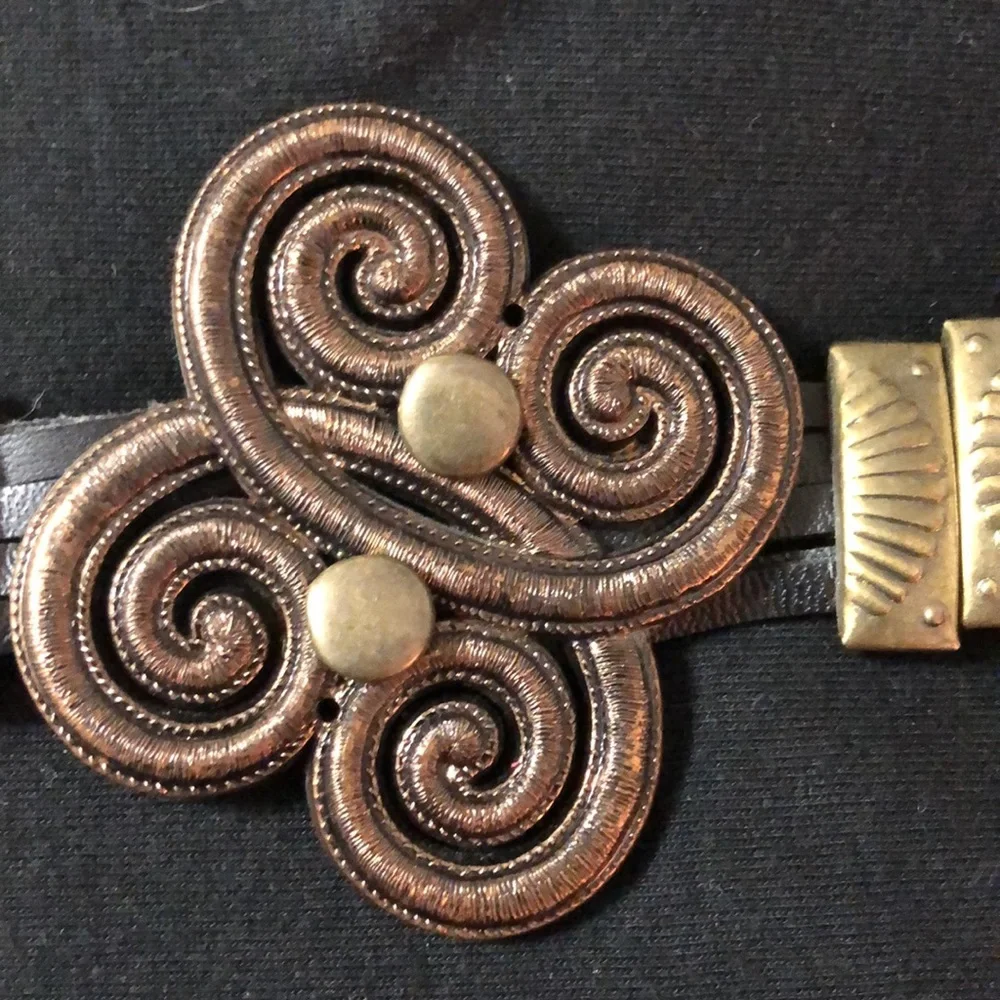 Leather and metal belt size medium